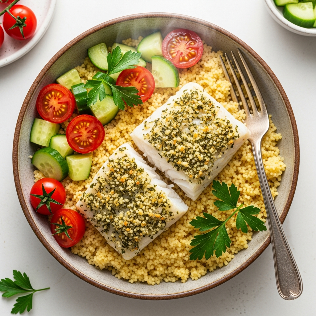Herbed Cod & Couscous Lunch Bowl