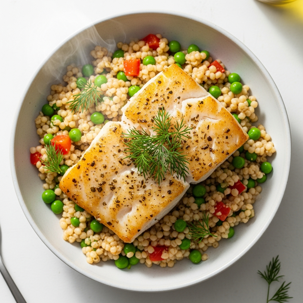 Herbed Cod Couscous Lunch Bowl