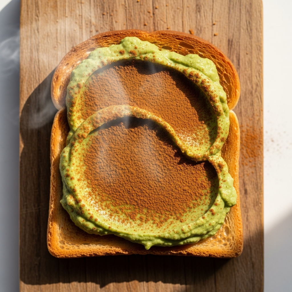 Warm Cinnamon Matcha Tofu Breakfast Toast