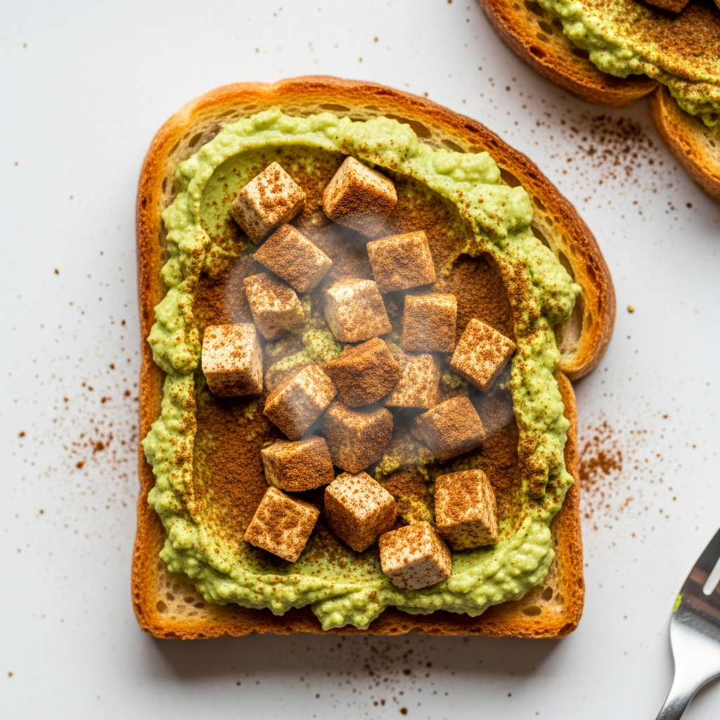 Warm Matcha Cinnamon Tofu Breakfast Toast