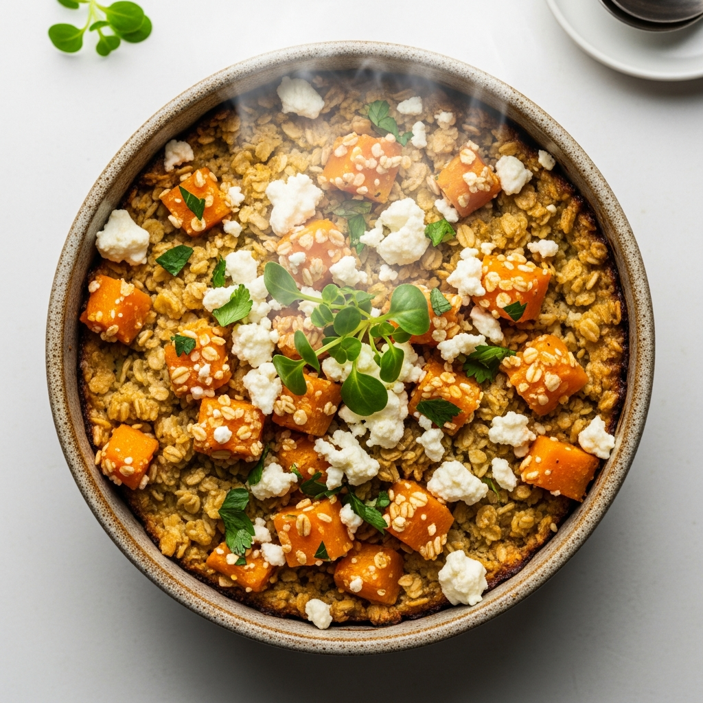 Savoury Pumpkin & Feta Baked Oats