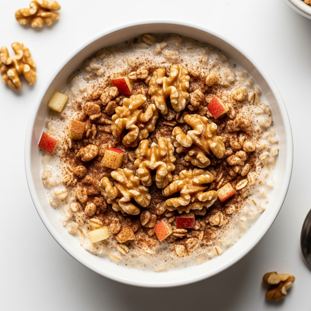 Apple Cinnamon Bircher with Walnuts