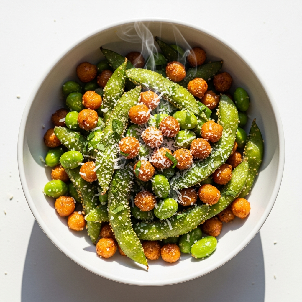 Parmesan Herb Air-Fried Chickpeas & Edamame