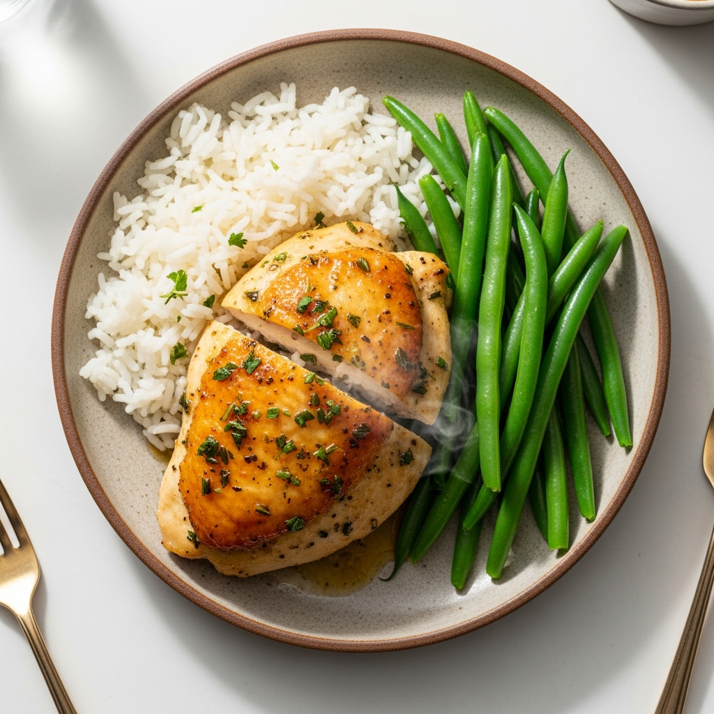 Herb Chicken with Rice & Green Beans