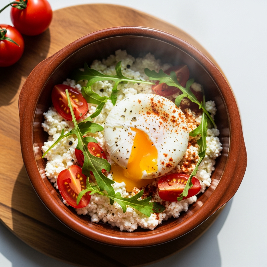 Mediterranean Cottage Cheese & Egg Bowl