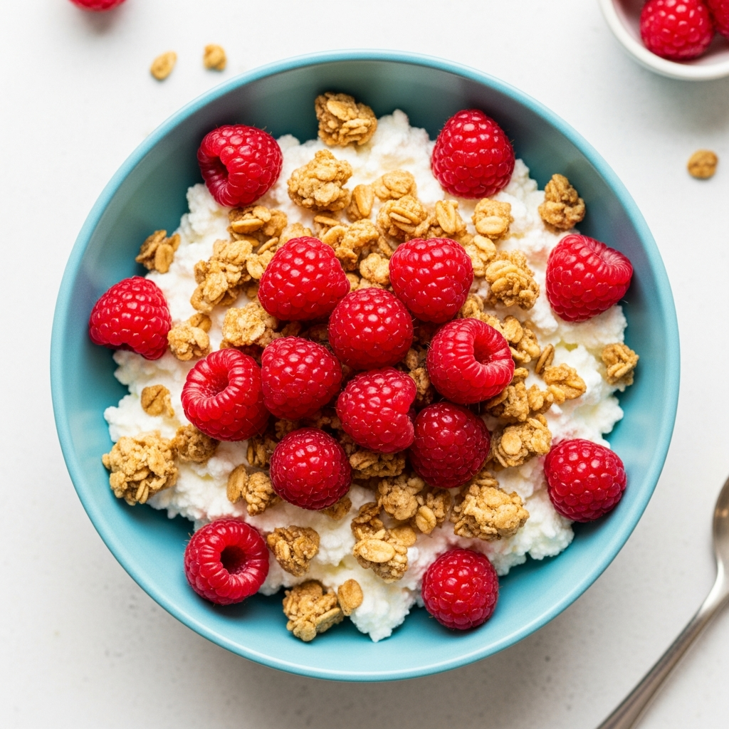 Raspberry Cottage Cheese Crunch