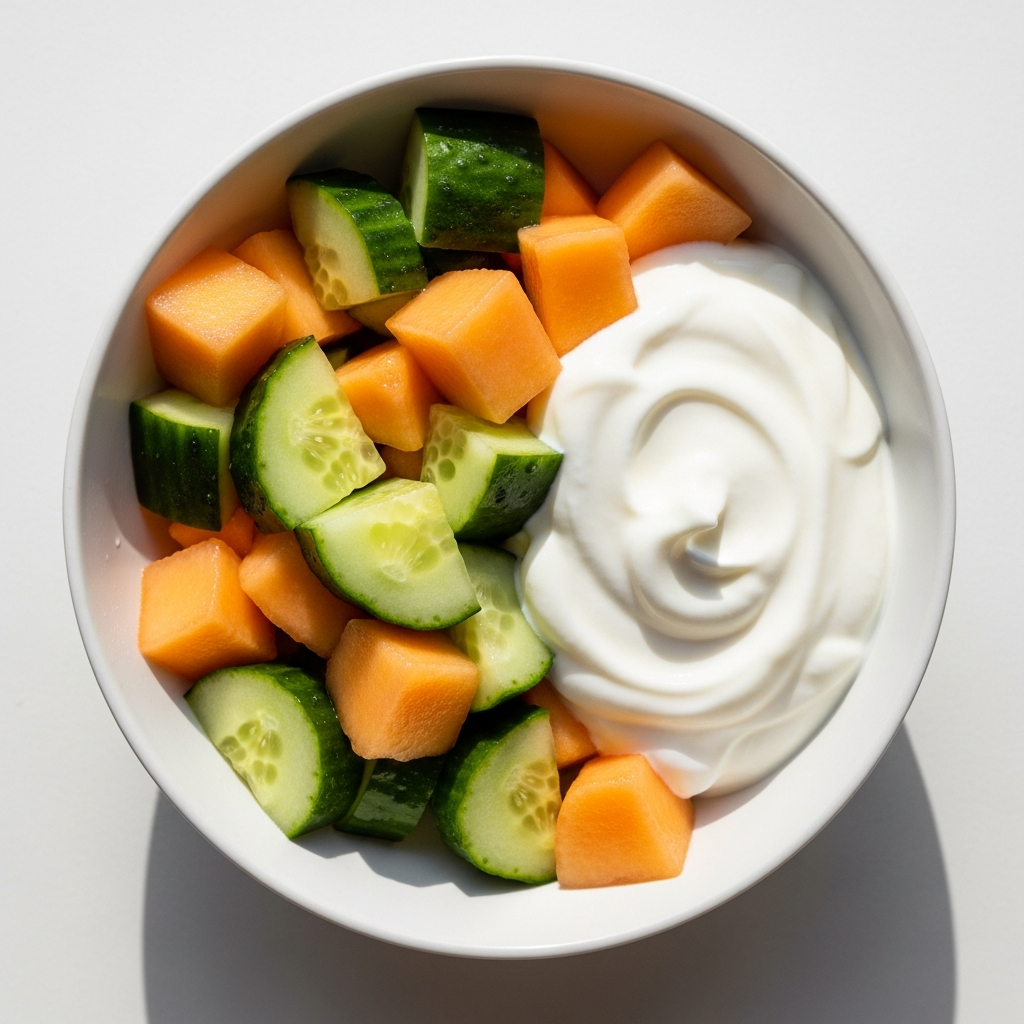 Cucumber-Melon Hydration Bowl with Greek Yogurt