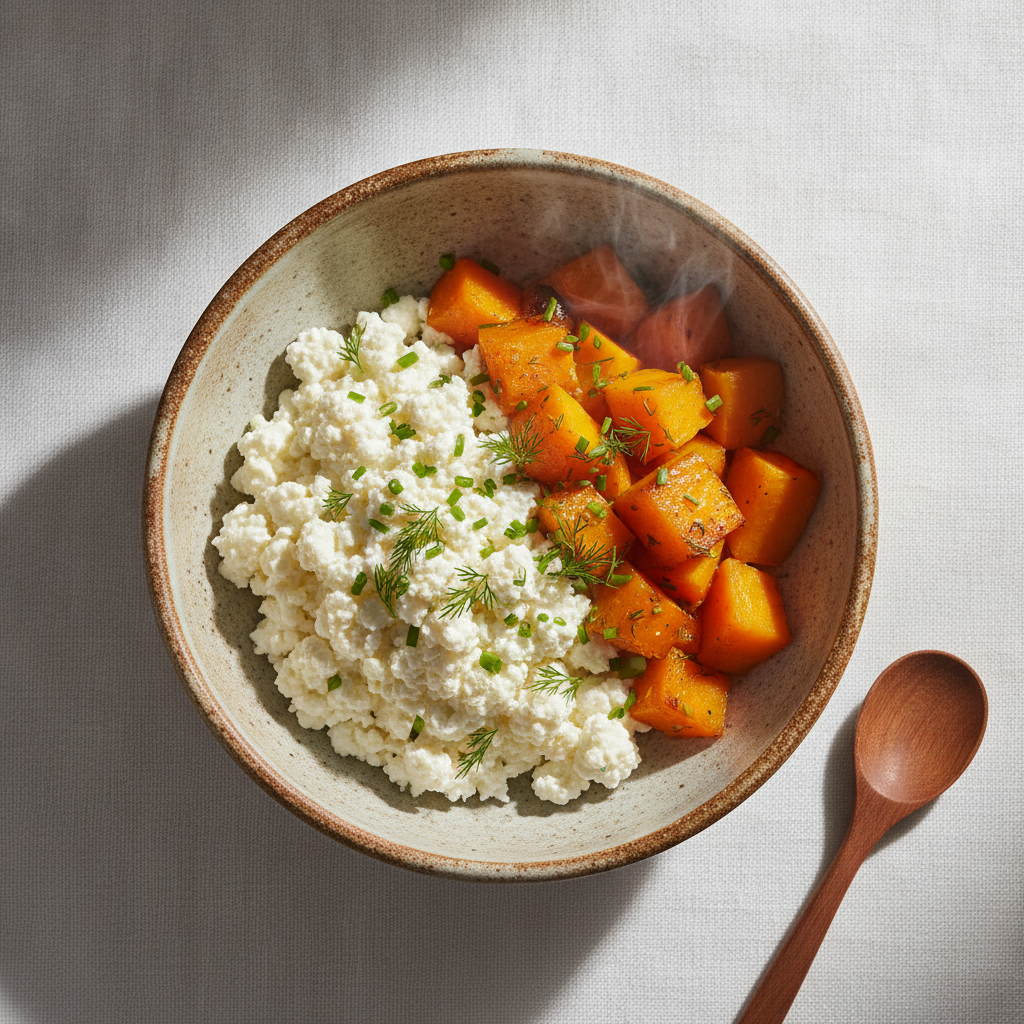 Cottage Cheese & Roasted Pumpkin Bowl