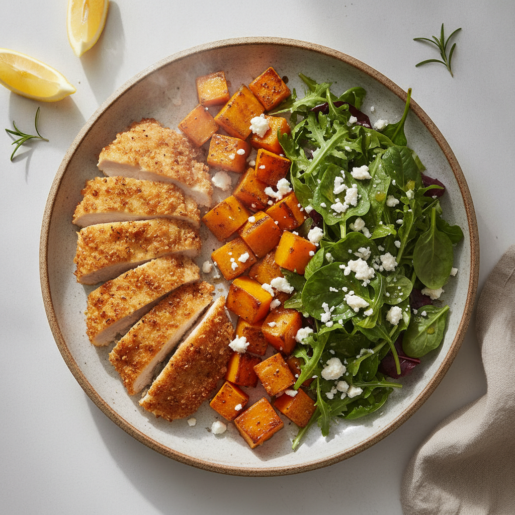 Lemon Chicken & Roasted Pumpkin Salad