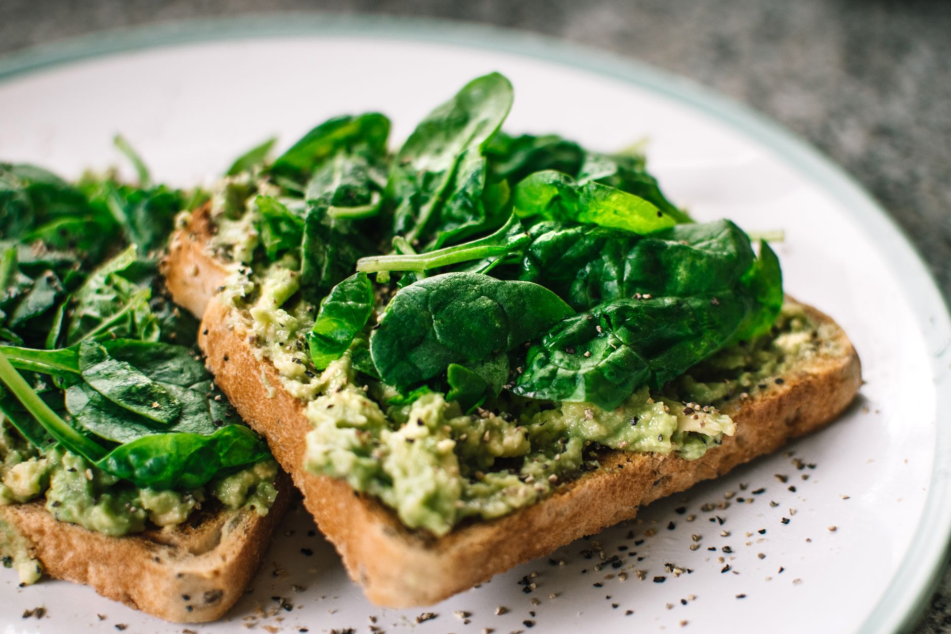 Warm Cinnamon Matcha Tofu Toast with Spinach