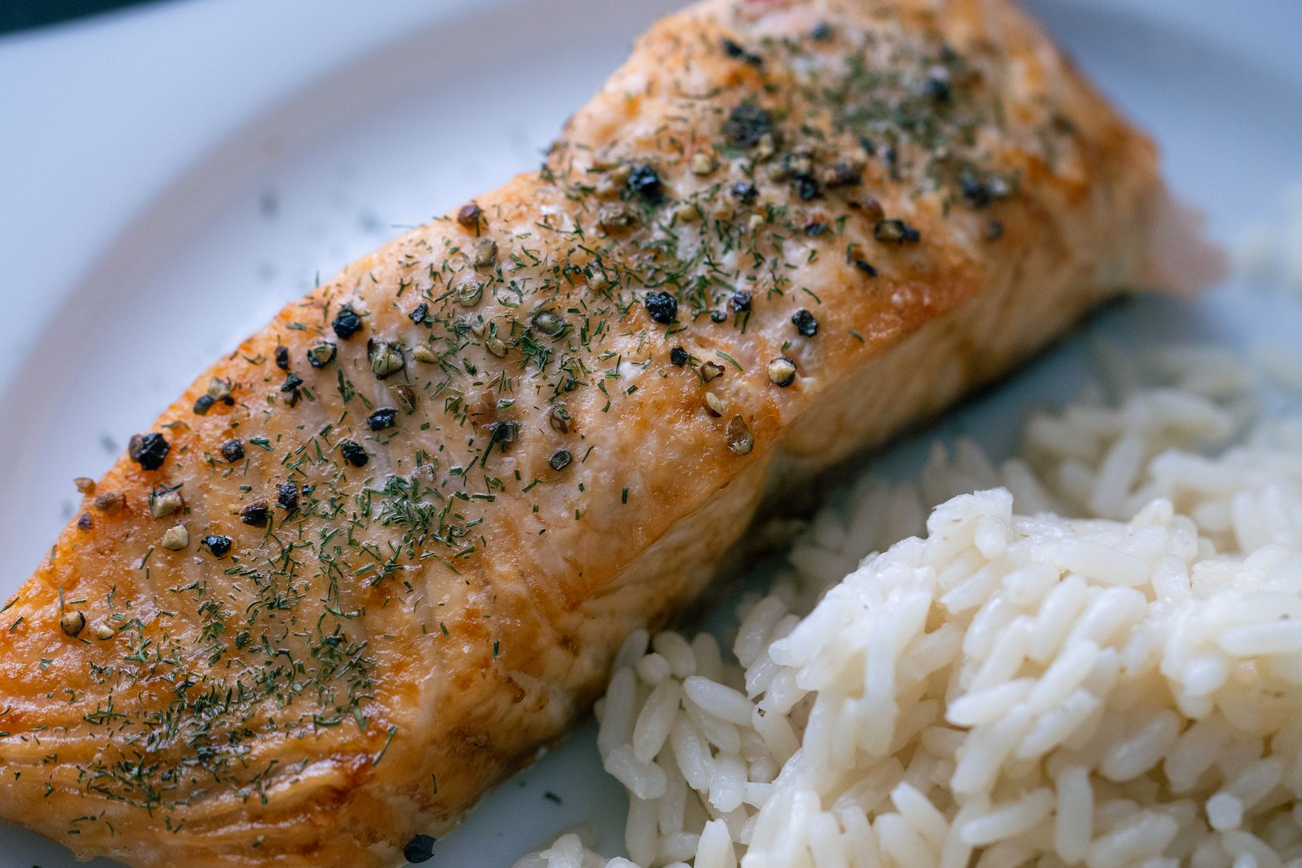 Mediterranean Herb Salmon with Soft Brown Rice Orzo