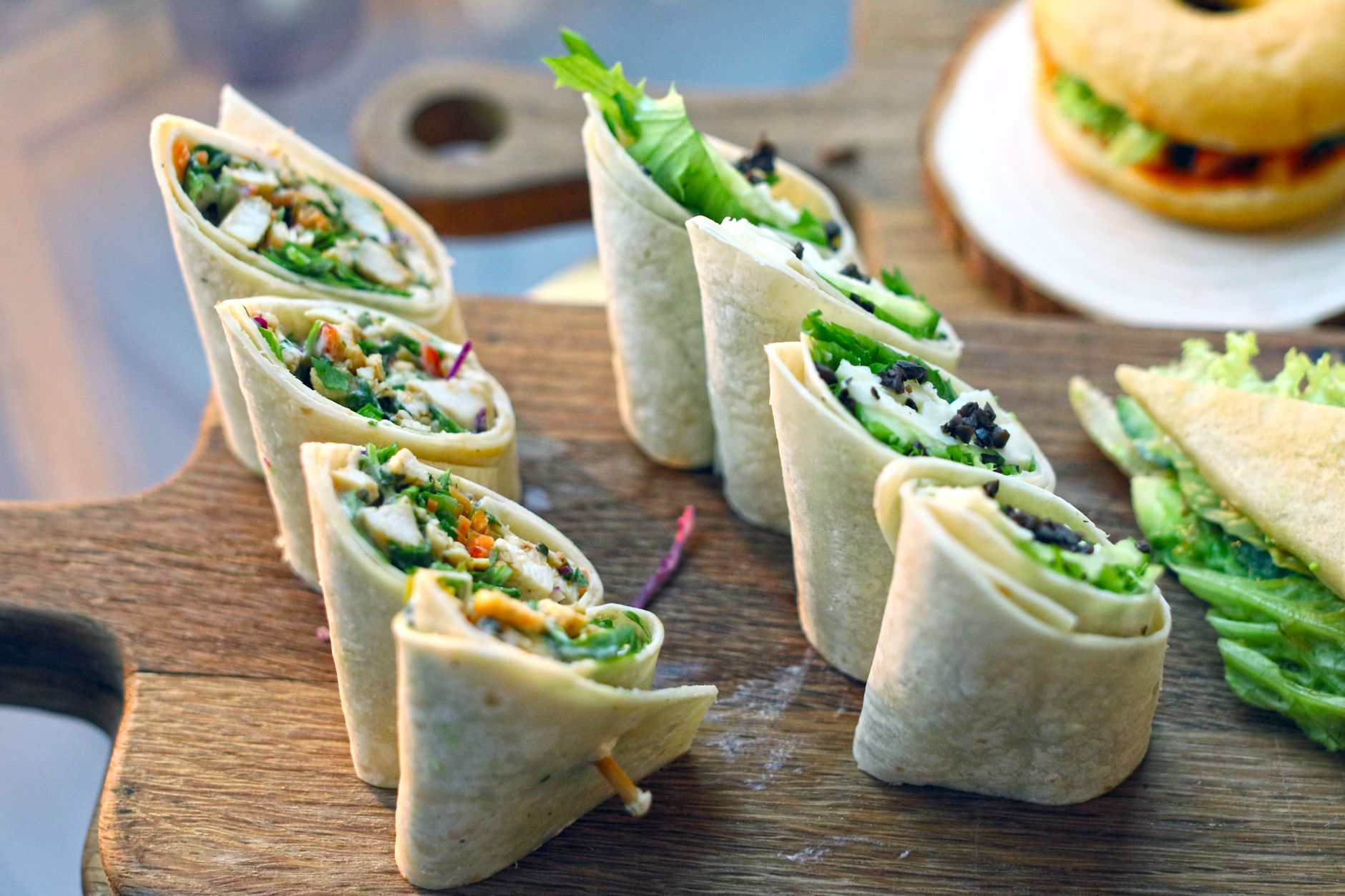 Chicken & Hummus Wrap Pinwheels
