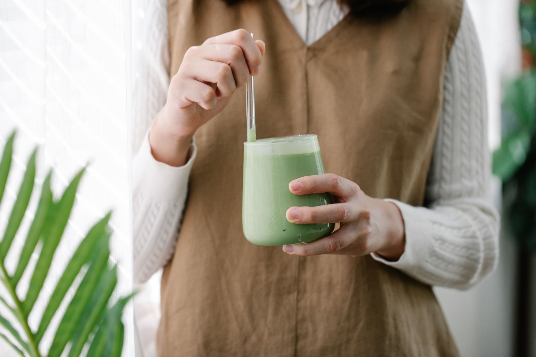 Creamy Matcha Tofu Brown Rice Energy Smoothie