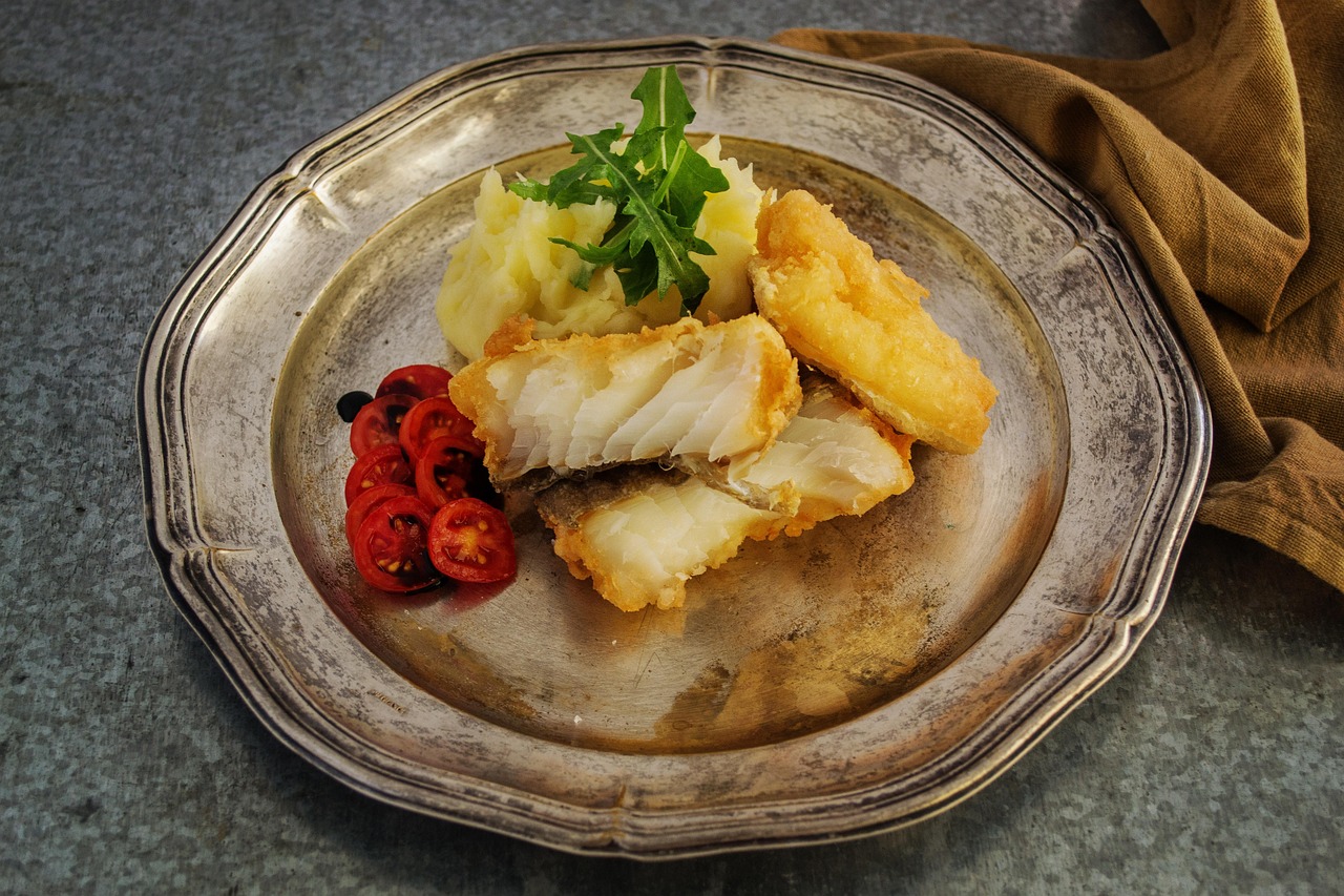 Lemon Cod with Creamy Potato Mash